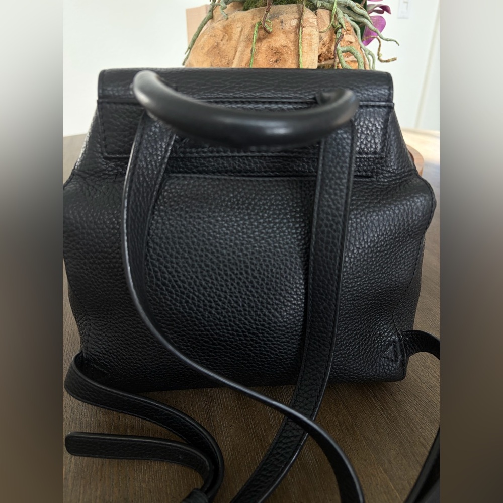 Tory Burch Thea Mini Backpack Black Pebbled Leather - Picture 13 of 16